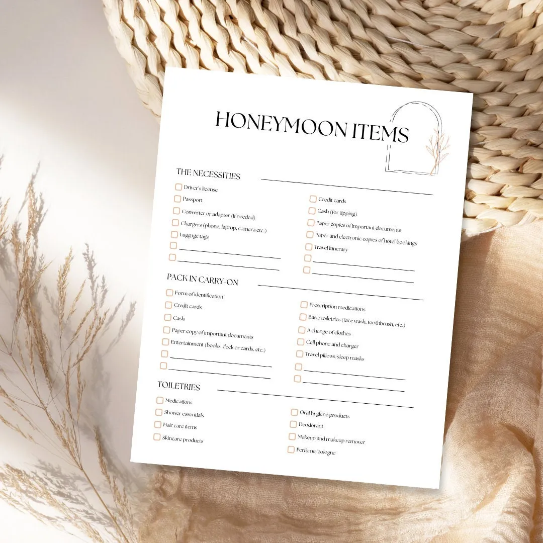 7451 honeymoon checklist packing